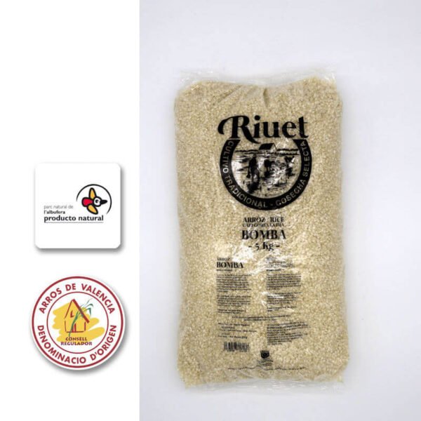 Traditional Rice for Paella Riuet BOMBA 1kG and 5Kg