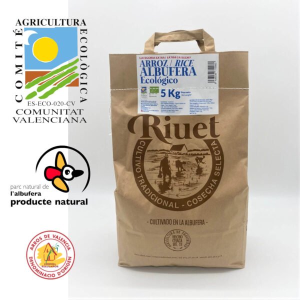 Natural Rice for Paella Riuet ALBUFERA ECO/ORGANIC 500Gr and 5Kg