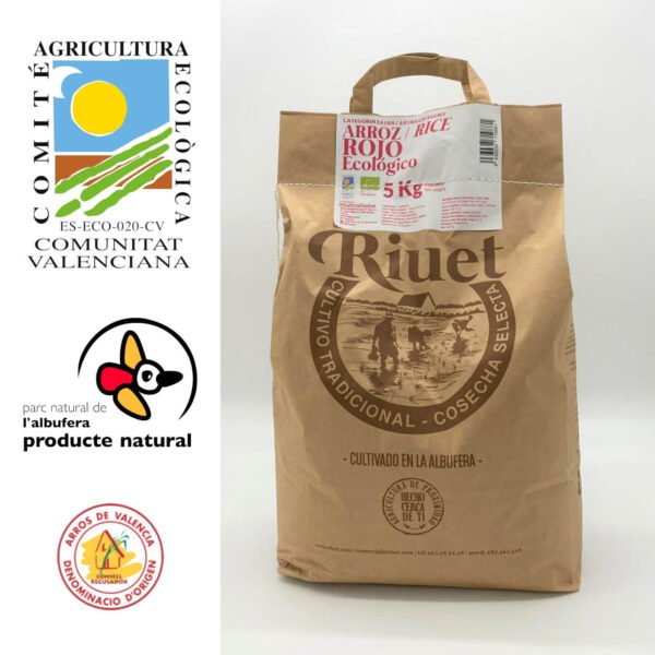 Natural Rice for Paella Riuet INTEGRAL ECO/ORGANIC BROWN Rice 500Gr and 5Kg